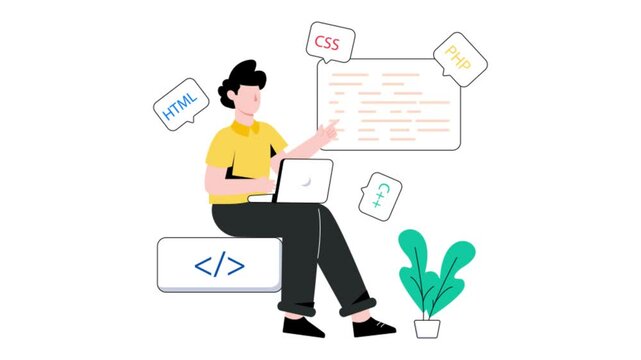 Programming Languages 2D Flat Animation. 