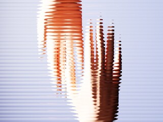 Reflective abstract vertical ripple pattern resembling a distorted mirror with soft lighting.