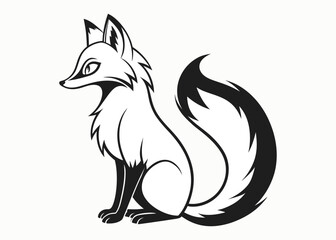 Fox cartoon silhouette symbol logo. Vector illustration