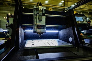 Industrial CNC Machine Operation in Workshop Manufacturing Process Engineering and Precision Cutting Technology Equipment Innovation