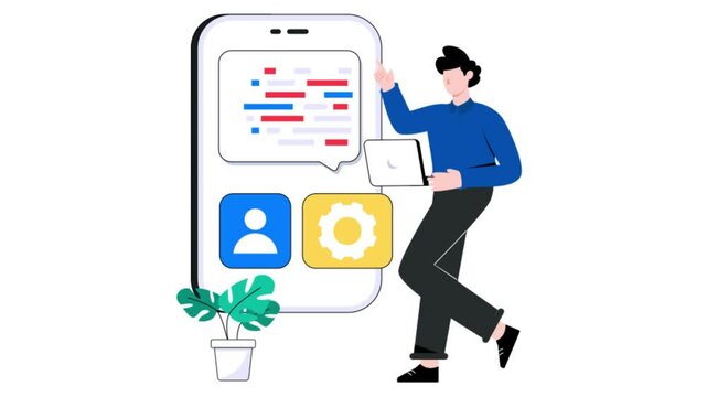 App Coding 2D Flat Animation. 