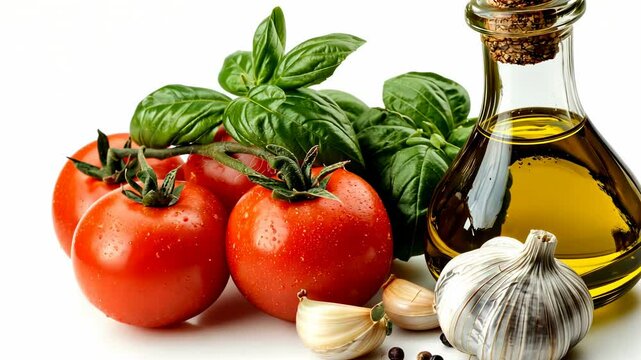 Fresh Tomatoes, Basil, Olive Oil, and Garlic