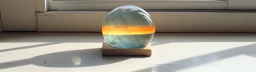 Orb with sunset reflection