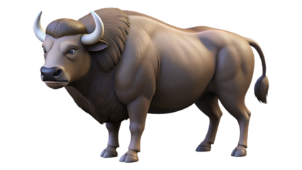 Majestic illustrated gaur bull a powerful representation of wildlife and animal strength