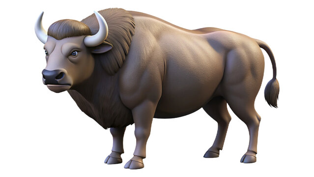 Majestic illustrated gaur bull a powerful representation of wildlife and animal strength