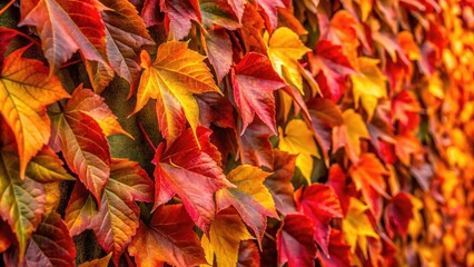 Vibrant Autumn Leaf Wall - Nature's Tapestry of Colorful Fall Leaves, Perfect for Eco-Friendly Themes and Cozy Atmospheres
