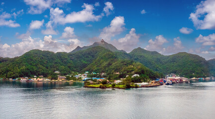 The city of Pago Pago, Tutuila island, American Samoa, South Pacific © Luis