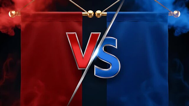 Competition Background with Split Red and Blue Sides