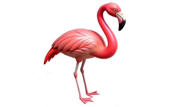 Stunning digital illustration depicting a graceful pink flamingo with detailed feathers and stance