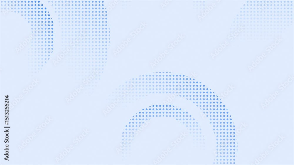 Poster royal blue color circular dots halftone appearing and disappearing multiple circular shapes modern l