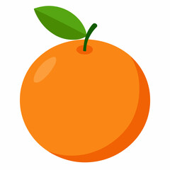 Orange Vector – Tangelo Orange Fruit with Leaves Isolated on White Background Realistic Vector 