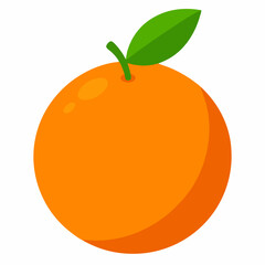 Orange Vector – Acidless Orange Fruit with Leaves Isolated on White Background Realistic Vector 