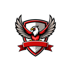 Obraz premium Red and White Eagle Mascot Logo