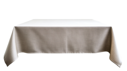 Elegant tablecloth neatly folded made of soft line isolated on transparent background. PNG