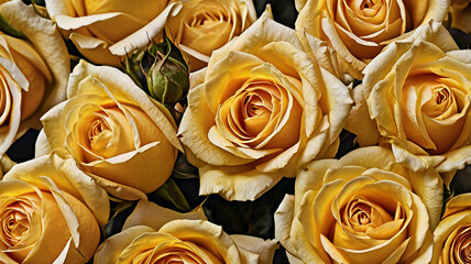 활짝 핀 선명한 노란 장미의 고해상도 초현실적 클로즈업(High resolution surreal close-up of a bright yellow rose in full bloom)