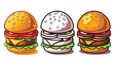 Cartoon burger set.