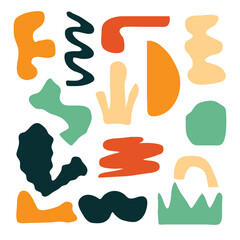 Hand drawn abstract shapes collection