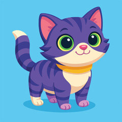 Cute cat 3d vector illustration