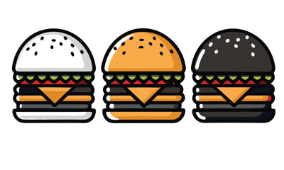 Cartoon burger set.