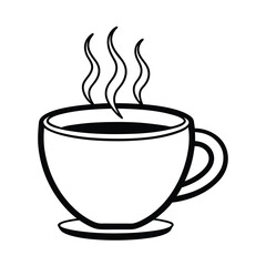  coffee cup with smoke flu on white background