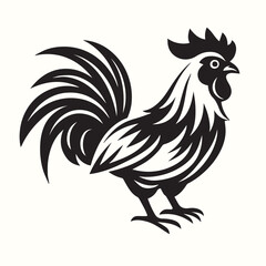 Rooster vector set. Beautiful rooster illustration on white background