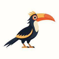 Bird Hornbill Cartoon Vector Illustration