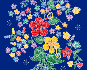 Part of Nyonya Batik Sarong Hibiscus Pattern © YOUNG L WORKSHOP