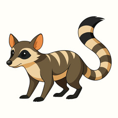 A ringtail running fast, captured in motion. Perfect for wildlife and nature-themed designs.