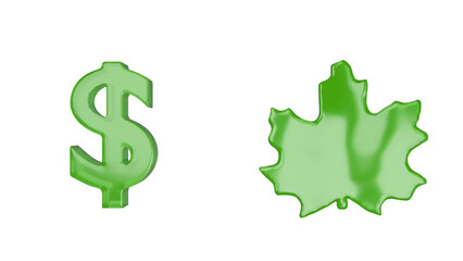 Obraz premium Money and leave symbols for green energy