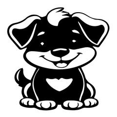 Dog icon design that can be used as a symbol of a pet, animal, living creature, or other editing tool.