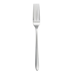 Silver Stainless Steel Fork Isolated on Transparent Background - AI Generated.