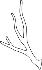 Dead branches coloring page Isolated.
Old dry, bare tree branches outline.
Sketch hand drawn. 
Transparent background, SVG file.