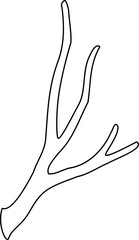 Dead branches coloring page Isolated.
Old dry, bare tree branches outline.
Sketch hand drawn. 
Transparent background, SVG file.