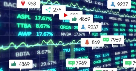 Scrolling graphs initiating bubbles updating counts clustering then fading visualizing engagement - Powered by Adobe