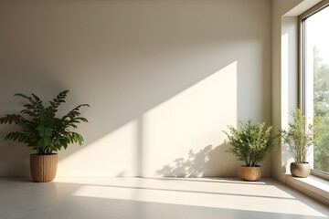 modern living room with green plant