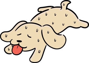 Illustration of dog in hot weather
