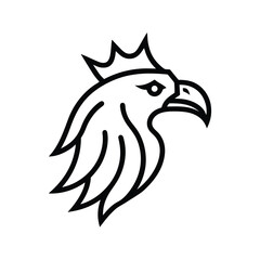 eagle head with crown vector logo