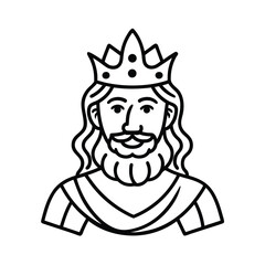 king man with crown vector illustration