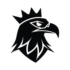 eagle head with crown vector logo