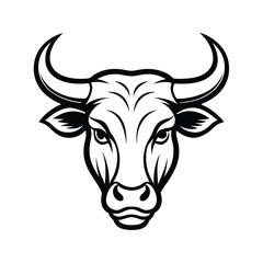 elegant bull head silhouette vector