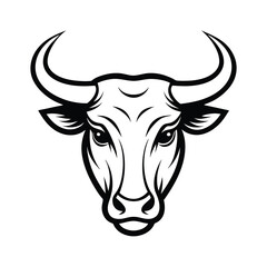 elegant bull head silhouette vector