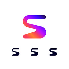 Technical logo Letter S, digital cyber space alphabet font, set of three different thicknesses of the (regular, bold, thick) made futuristic style