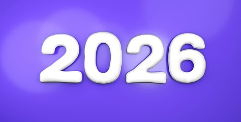 3D text number 2026 for New Year celebrations
