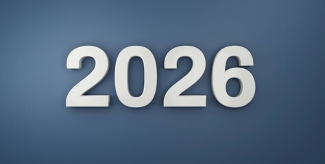 3D text number 2026 for New Year celebrations