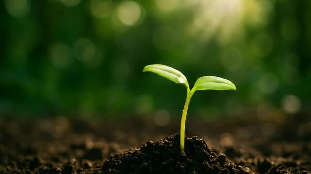 Timelapse of Growing Sprout in Sunlight