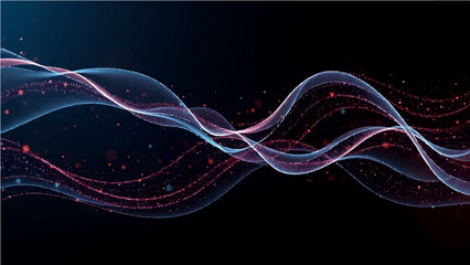 Abstract modern background with flowing particles. Digital future technology concept. vector illustration.