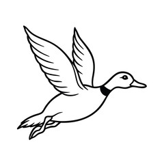 flying  billed teal sketch vector