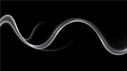 Abstract dynamic white wave lines on dark background.