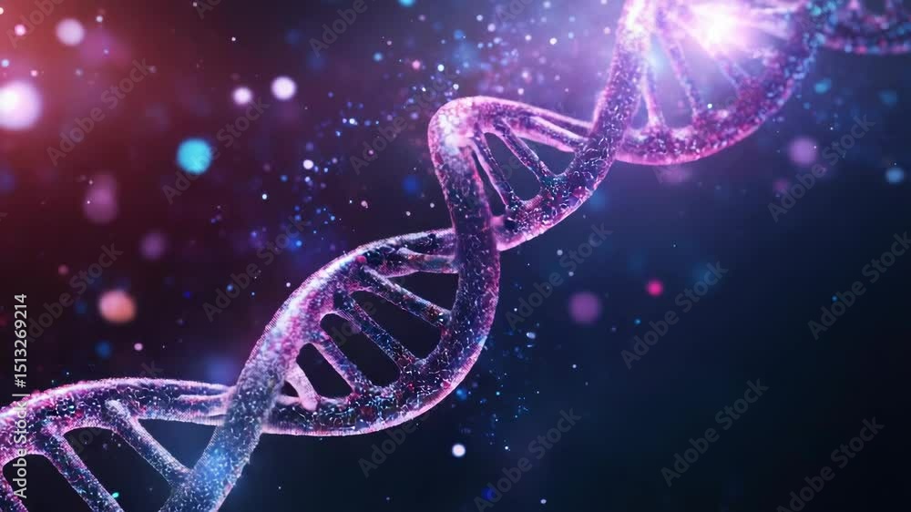 Poster a microscopic view of a double-stranded dna molecule