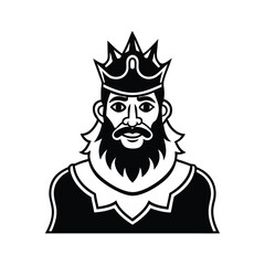 king man with crown vector illustration